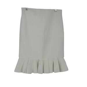 Express White Body Contour Pencil Skirts Size S Ruffle Hem Elegant Workwear Chic
